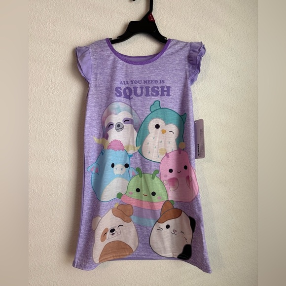 Squishmallows Girls Lavender Nightgown size S 6/6X-NWT - Picture 5 of 5